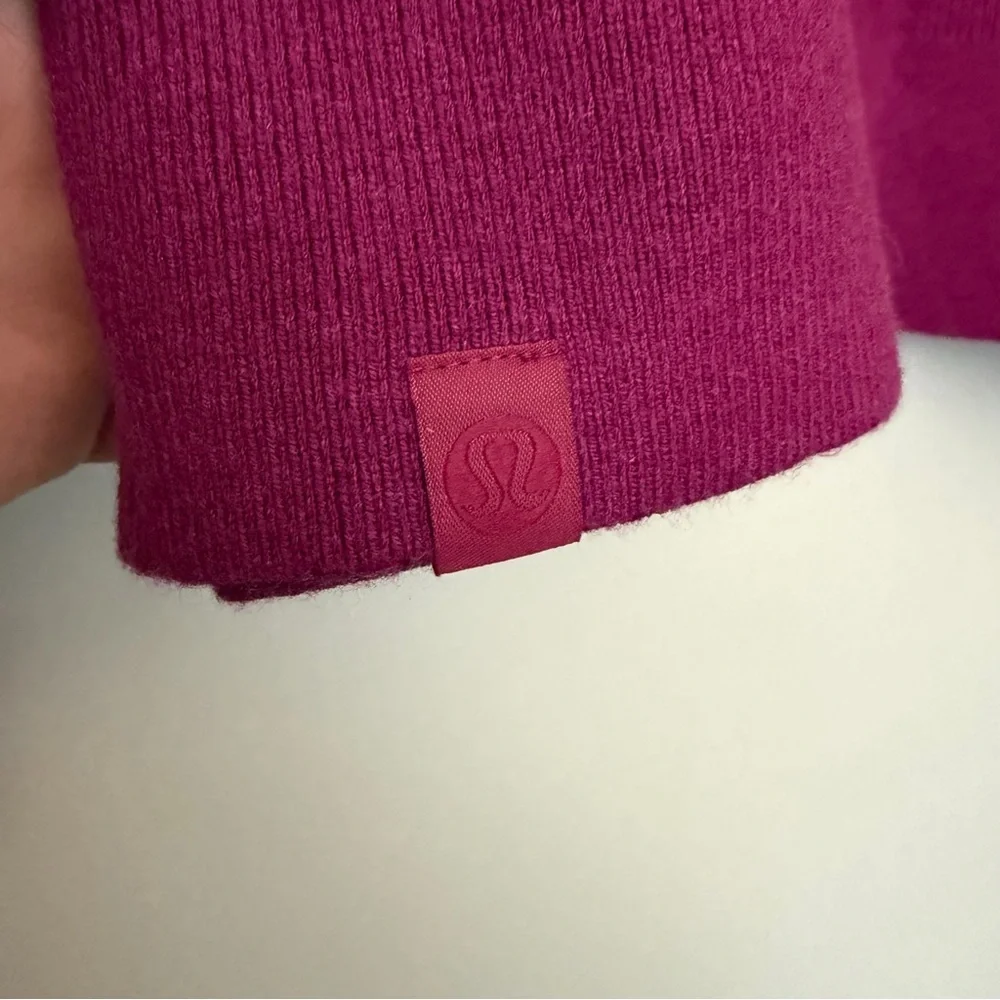 Lululemon‎ Cotton-Blend Mock-Neck Sweater Heathered Wild Berry